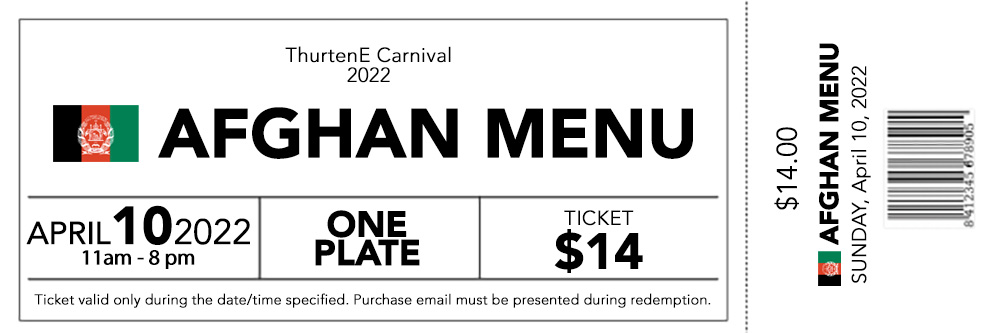 Afghan Menu Pre-Order (Sunday, April 10th) – ThurtenE Carnival, 2022/04/10