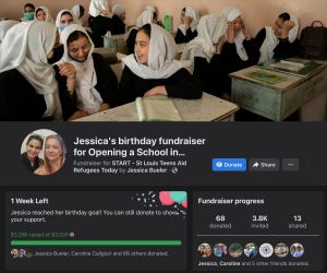 Jessica's birthday fundraiser for Opening a School in Afghanistan for Girls