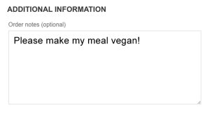 Additional Comments Vegan