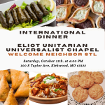 International Dinner at Eliot Unitarian Universalist Chapel | October 11, 2025